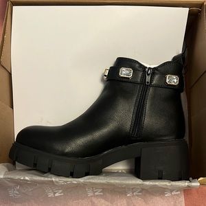 Madden NYC Black jeweled ankle boots